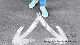  Presentation with road safty - Presentation design having road with white arrows background and a light gray colored foreground