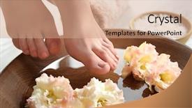  Presentation with spa concept - Amazing presentation theme having female feet treatment spa concept backdrop and a coral colored foreground
