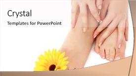  Presentation with feet - Beautiful presentation design featuring female feet with yellow gerbera backdrop and a  colored foreground