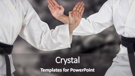  Presentation with cliff - Colorful theme enhanced with female fighter performing karate stance backdrop and a dark gray colored foreground