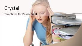  Presentation with tax - PPT theme enhanced with female filling out tax form background and a sky blue colored foreground