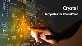  Presentation with finger - Theme having female finger touching a beam background and a dark gray colored foreground