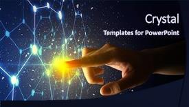  Presentation with finger - PPT layouts having female finger touching a beam background and a  colored foreground