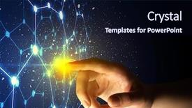  Presentation with hand touching finger digital - Presentation design consisting of female finger touching a beam background and a wine colored foreground