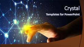  Presentation with finger - Beautiful slides featuring female finger touching a beam backdrop and a  colored foreground