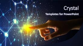  Presentation with light - Presentation enhanced with female finger touching a beam background and a wine colored foreground