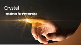  Presentation with hand touching finger digital - Presentation theme consisting of female finger touching a beam background and a wine colored foreground