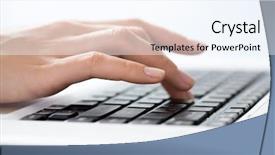  Presentation with fingers - Audience pleasing slides consisting of paypal - female fingers typing a business backdrop and a sky blue colored foreground