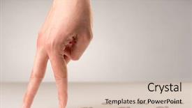  Presentation with female empowerment - PPT theme enhanced with female fingers walking on white background and a lemonade colored foreground