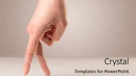  Presentation with surface areas and volumes - Audience pleasing PPT theme consisting of female fingers walking on white backdrop and a  colored foreground