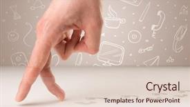  Presentation with surface chemistry - Slide set consisting of female fingers walking on white background and a  colored foreground