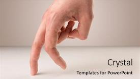  Presentation with fingers - PPT theme with female fingers walking on white background and a  colored foreground