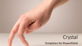  Presentation with fingers - Colorful slide set enhanced with female fingers walking on white backdrop and a  colored foreground