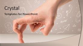  Presentation with fingers - Amazing slide set having female fingers walking on white backdrop and a lemonade colored foreground