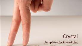  Presentation with fingers - Colorful presentation design enhanced with female fingers walking on white backdrop and a lemonade colored foreground