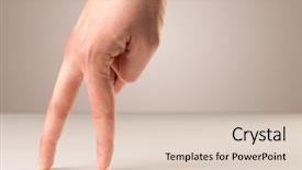  Presentation with earth surface uninhabited - Cool new PPT layouts with female fingers walking on white backdrop and a  colored foreground