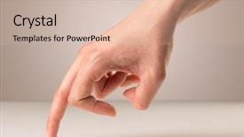  Presentation with fingers - Cool new PPT layouts with female fingers walking on white backdrop and a  colored foreground