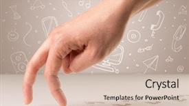  Presentation with earth surface uninhabited - Beautiful slide deck featuring female fingers walking on white backdrop and a soft green colored foreground