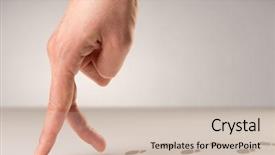  Presentation with surface chemistry - Colorful slide set enhanced with female fingers walking on white backdrop and a soft green colored foreground