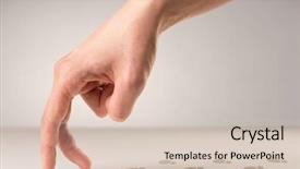  Presentation with fingers - Presentation having female fingers walking on white background and a lemonade colored foreground