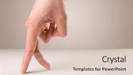  Presentation with surface areas and volumes - Audience pleasing presentation theme consisting of female fingers walking on white backdrop and a  colored foreground