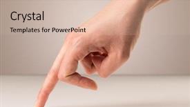  Presentation with fingers - Audience pleasing PPT theme consisting of female fingers walking on white backdrop and a  colored foreground