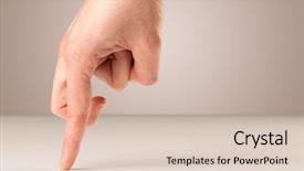  Presentation with fingers - Audience pleasing PPT layouts consisting of female fingers walking on white backdrop and a  colored foreground