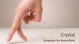  Presentation with fingers - Presentation theme with female fingers walking on white background and a  colored foreground