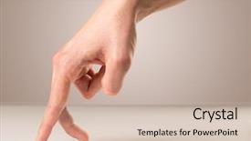  Presentation with surface chemistry - Slide set consisting of female fingers walking on white background and a  colored foreground