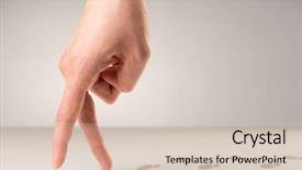  Presentation with volcano and erthcuake surface - Presentation design featuring female fingers walking on white background and a lemonade colored foreground