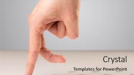  Presentation with human footsteps in the sand - Theme with female fingers walking with footsteps background and a soft green colored foreground