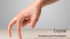  Presentation with fingers - Beautiful presentation theme featuring female fingers walking with footsteps backdrop and a  colored foreground