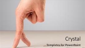  Presentation with fingers - Audience pleasing PPT theme consisting of female fingers walking with footsteps backdrop and a soft green colored foreground