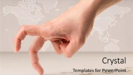  Presentation with world map - Cool new slide set with female fingers walking with footsteps backdrop and a lemonade colored foreground