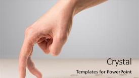  Presentation with footsteps footprints in the sand - Amazing presentation theme having female fingers walking with footsteps backdrop and a soft green colored foreground