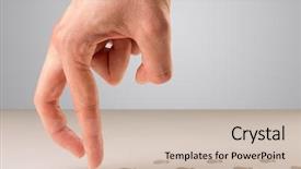  Presentation with fingers - Presentation with female fingers walking with footsteps background and a soft green colored foreground