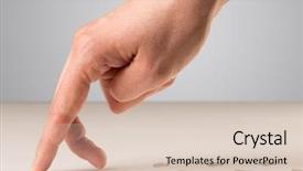  Presentation with human footsteps in the sand - Amazing PPT layouts having female fingers walking with footsteps backdrop and a lemonade colored foreground