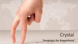  Presentation with showing world map for shipping - PPT layouts with female fingers walking with footsteps background and a lemonade colored foreground