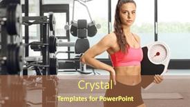  Presentation with weight - Slide deck enhanced with female-fitness-coach-holding background and a red colored foreground