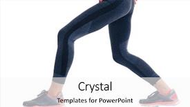  Presentation with sports wear - Amazing PPT theme having female fitness legs in sports backdrop and a white colored foreground