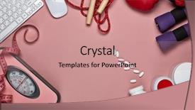  Presentation with nutrition supplements - Colorful theme enhanced with female fitness still life sports backdrop and a coral colored foreground