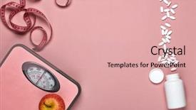  Presentation with sports nutrition - Colorful slide deck enhanced with female fitness still life sports backdrop and a lemonade colored foreground