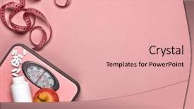  Presentation with nutrition supplements - PPT theme consisting of female fitness still life sports background and a lemonade colored foreground