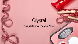  Presentation with female sport - Beautiful slides featuring female fitness still life sports backdrop and a coral colored foreground