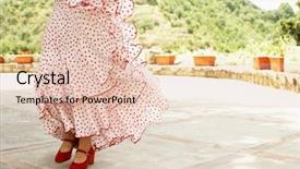  Presentation with dancing - Audience pleasing presentation theme consisting of female flamenco dancer dancing backdrop and a lemonade colored foreground