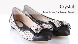  Presentation with black female - Cool new presentation design with female flat ballet shoes patterned backdrop and a  colored foreground