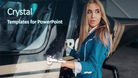  Presentation with flight attendant - Beautiful slide deck featuring  backdrop and a  colored foreground