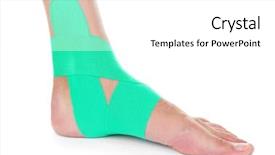  Presentation with tape - Colorful theme enhanced with female foot with physio tape backdrop and a white colored foreground