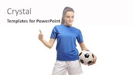  Presentation with female soccer - PPT layouts featuring female-football-player-holding background and a white colored foreground