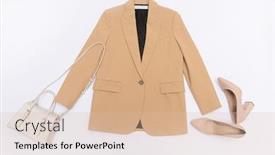  Presentation with formal jacket - Audience pleasing PPT layouts consisting of female-formal-business-brown-suit backdrop and a lemonade colored foreground